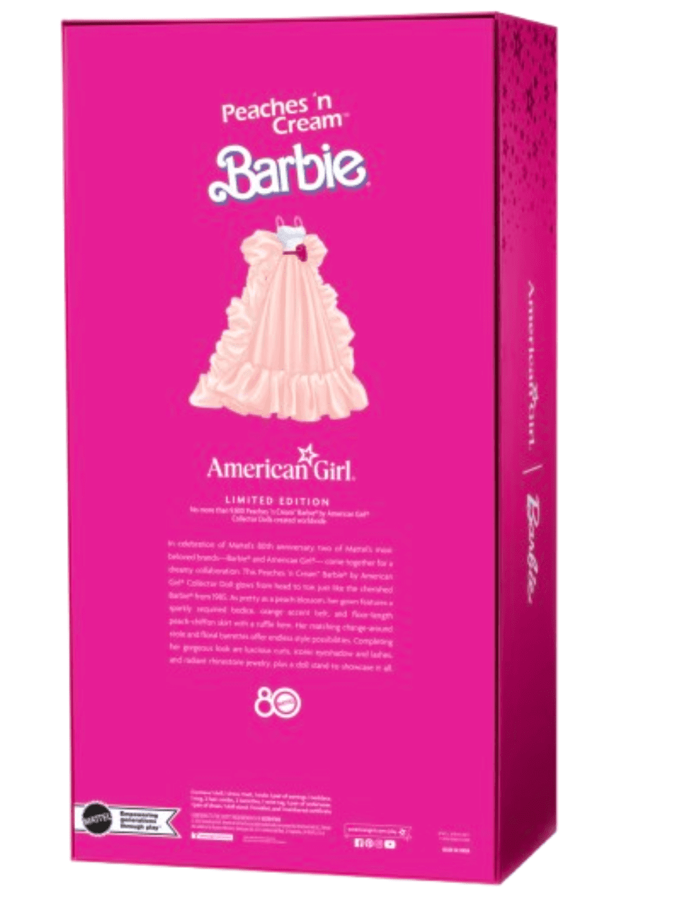 American Girl Peaches &rsquo;n Cream Barbie Collector Dark Brown Hair Doll New w Box