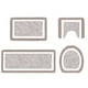 thumbnail image 2 of Set de alfombras de baño de 4 piezas con tapa en forma de U - Esterillas de baño antideslizantes de microfibra absorbente, lavables - Gris, marrón, azul, 2 of 7