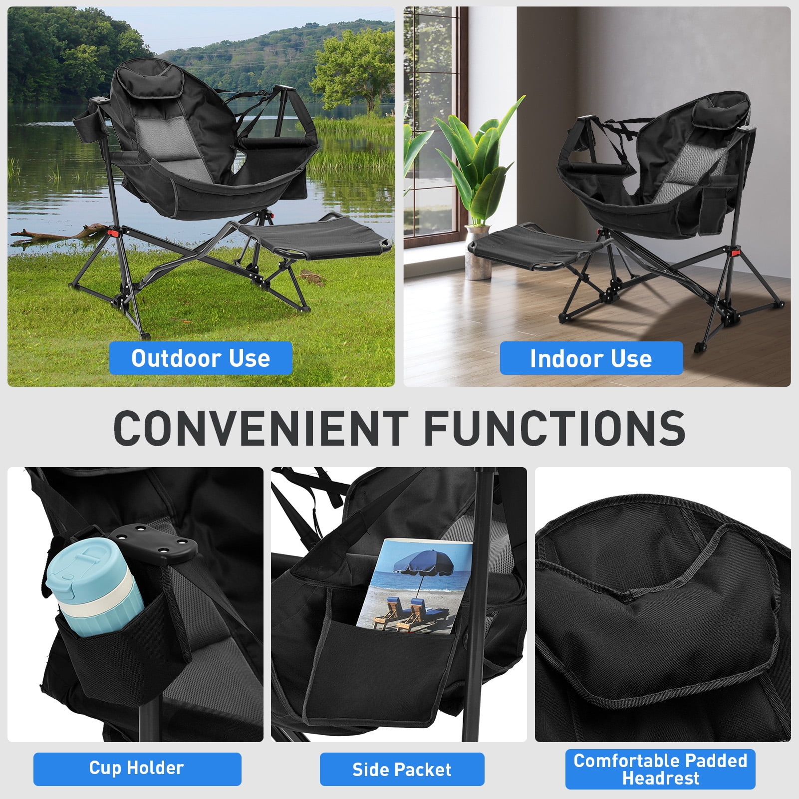 テーブル・チェア・ハンモック atmos FOLDING CHAIR 耐荷重150kg】ハンモックチェア｜室内・アウトドアで快適な癒し