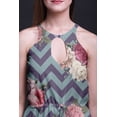 thumbnail image 3 of Bimba Floral Women Sleeveless Crew Neck Halter Gown With Side Slits Maxi Dress-Small, 3 of 6