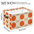 thumbnail image 4 of Yayeee 2 Pack Canvas Storage Basket with Handles for Shelves Fabric Bins Closet Organizer, Orange Geometric Circles, 4 of 8