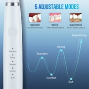 KIBVOE Plaque Remover for Teeth, Adult USB Rechargeable Sonic Tooth Scaler with 5 Cleaning Modes, Whitening Teeth Cleaner