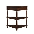thumbnail image 4 of Small Triangle Corner Table, 3 Tier Wood Corner Side Table with Storage Drawer and Shelves for Living Room Bedroom, 4 of 12