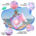 thumbnail image 4 of Flotador inflable para piscina con forma de cola de sirena con portavasos para niñas, 4 of 7