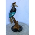 thumbnail image 3 of Nifao Hornbill Bird on Tree Branch, Colored Bronze Statue – Home Decor Sculpture, 10"L x 10"W x 22"H, 3 of 9