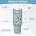thumbnail image 5 of Lsque Floral Pattern 40 OZ Ice Bully Cup with Handle and Straw, Double Wall Stainless Steel Tumbler Travel Coffee Cup with Lid for Christmas Present, 5 of 8