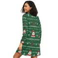 thumbnail image 2 of FORMRS Womens Long Sleeve Nightgowns Crew Neck Sleep Shirt Soft Pajamas Sizes S-3XL, Green Christmas Trees, 2 of 8