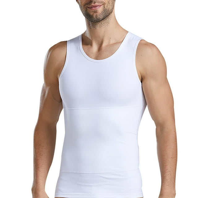 SHIXIAOO Men's Slim Fit Vest Shirt Slim Fit Waist Belly Control Undershirt