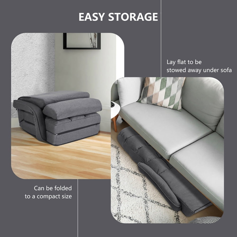 Finihen Folding Lazy Sofa Chair, Floor Chair, Folding Lazy Floor Chair Sofa with Armrests and Pillow, for Living Room, Bedroom, for Gaming, Reading, Gray Finihen Folding Lazy Sofa Chair, Floor Chair, Folding Lazy Floor Chair Sofa with Armrests and Pillow, for Living Room, Bedroom, for Gaming, Reading, Gray