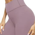 thumbnail image 7 of Finelylove Yoga Shorts Women Beach Shorts High Waist Rise Yoga Solid Purple M, 7 of 7