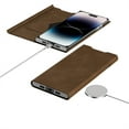 thumbnail image 4 of ELEHOLD Flip Folio Leather Case for iPhone 15 with Card Holder Premium Leather Magnetic Suction Kickstand Function Support Wireless Charging Full Protection Case,brown, 4 of 8