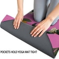thumbnail image 3 of Yellow Lemon Flowers Pink Pattern Hot Yoga Mat Towel Non Slip for Hot Yoga - Quick-Drying Yoga Mat Cover with 4 Corner Pockets with Travel Bag - Hot Yoga Towel Non Slip 74"x26", 3 of 6