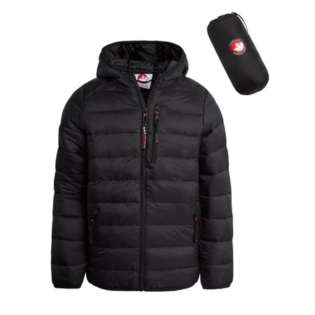 CANADA WEATHER GEAR Boys' Puffer Jacket - Lightweight Nylon Packable Winter Coat for Boys (10-20)
