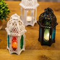 thumbnail image 6 of Clearance Desktop Ornament under $5,Windproof Lamp Home Decoration Ornament Vintage Glass Candlestick Candle Holder Wrought Candlestick, 6 of 7