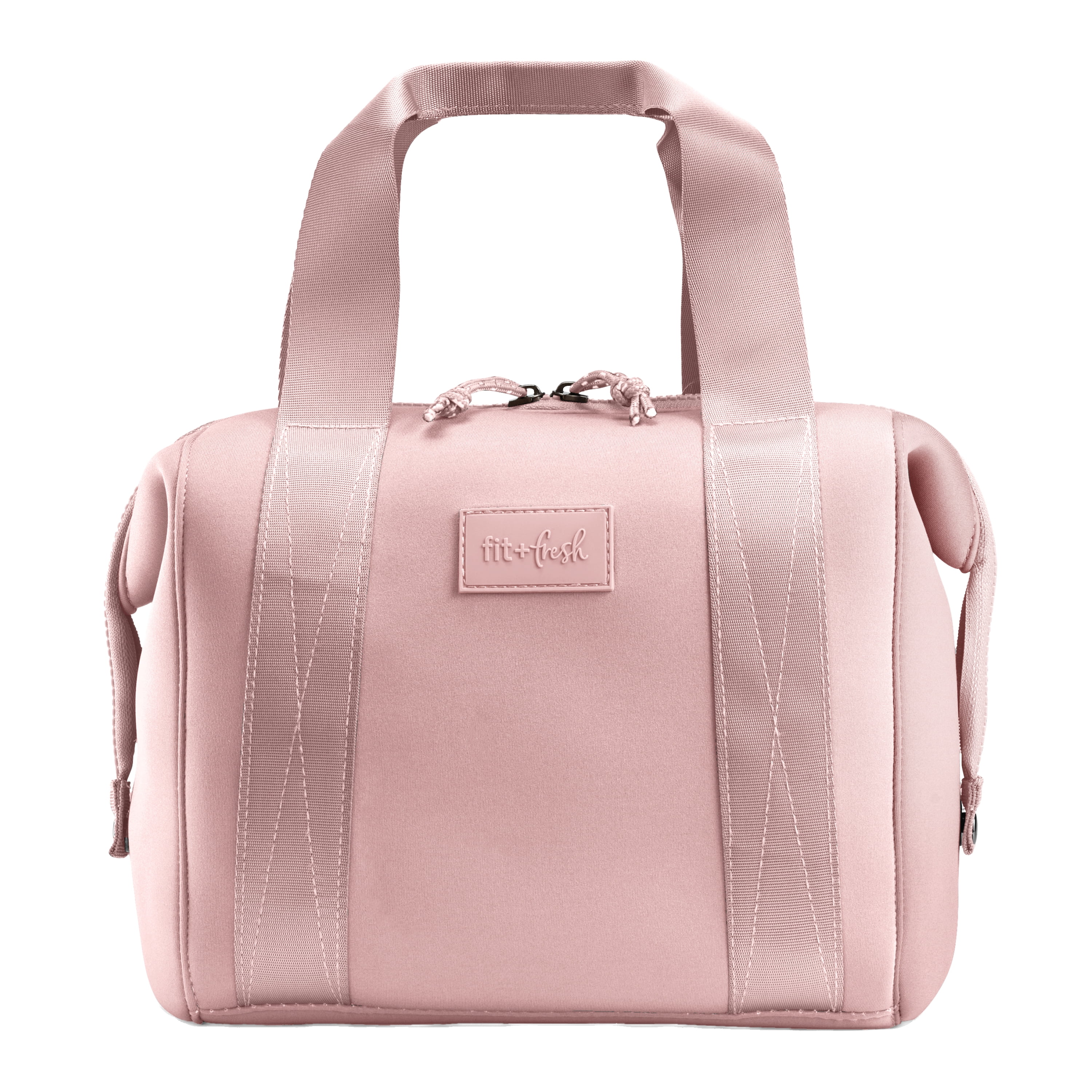 Fit + Fresh Remi Women's Lunch Bag, Self Insulating Neoprene Material Lunch Box With Containers & Ice Pack, Mauve