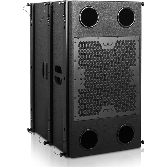 Sound Town MODE Audio Series 2 x 15-Inch 4000 Watts High Power Line Array Subwoofer with Built-in Italian Neodymium LF Drivers, Birch Plywood, Black (FILA-215SB)
