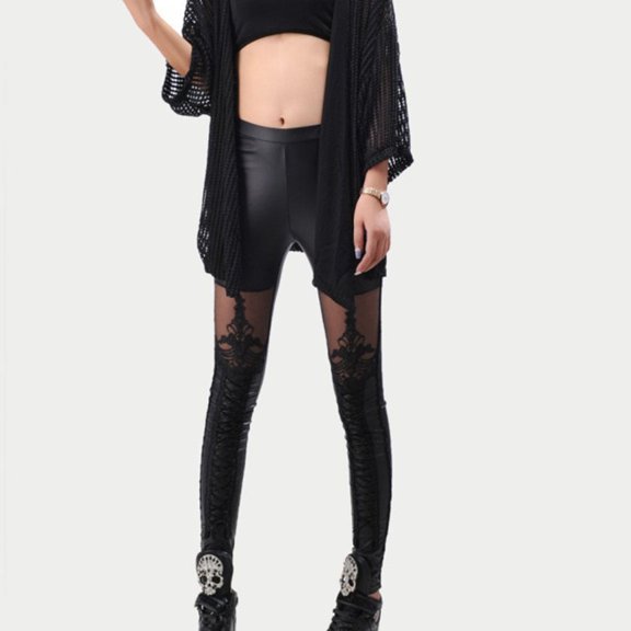 Raindrops Black High Waist Woman Leggings Thin Tights Pants Breathable Stretchy Super Soft