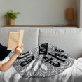 thumbnail image 3 of Enjoy the Little Things Soft Flannel Fleece Blanket, Greyscale Expression Lettering with Swirls and Teardrops, Cozy Plush for Indoor and Outdoor Use, 50" x 60", Grey Black and White, by Ambesonne, 3 of 5