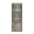 thumbnail image 3 of Furinno Luder 3-Tier Shelf Bookcase with 1 Door Storage Cabinet, French Oak, 3 of 5