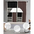 thumbnail image 2 of Brown Black Swag Curtains for Living Room/Bedroom Windows, Modern Abstract Art Farmhouse Striped Kitchen Curtains and Valances Set 36 Inch Length, Light Filtering Swags Valance Curtain Panels, 2 of 5