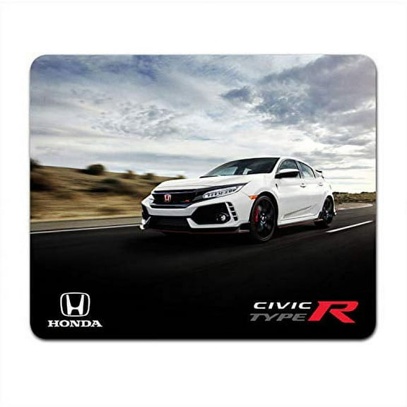 Honda Civic Type-R in White Side View Racing Graphic PC Mouse Pad for Gaming and Office