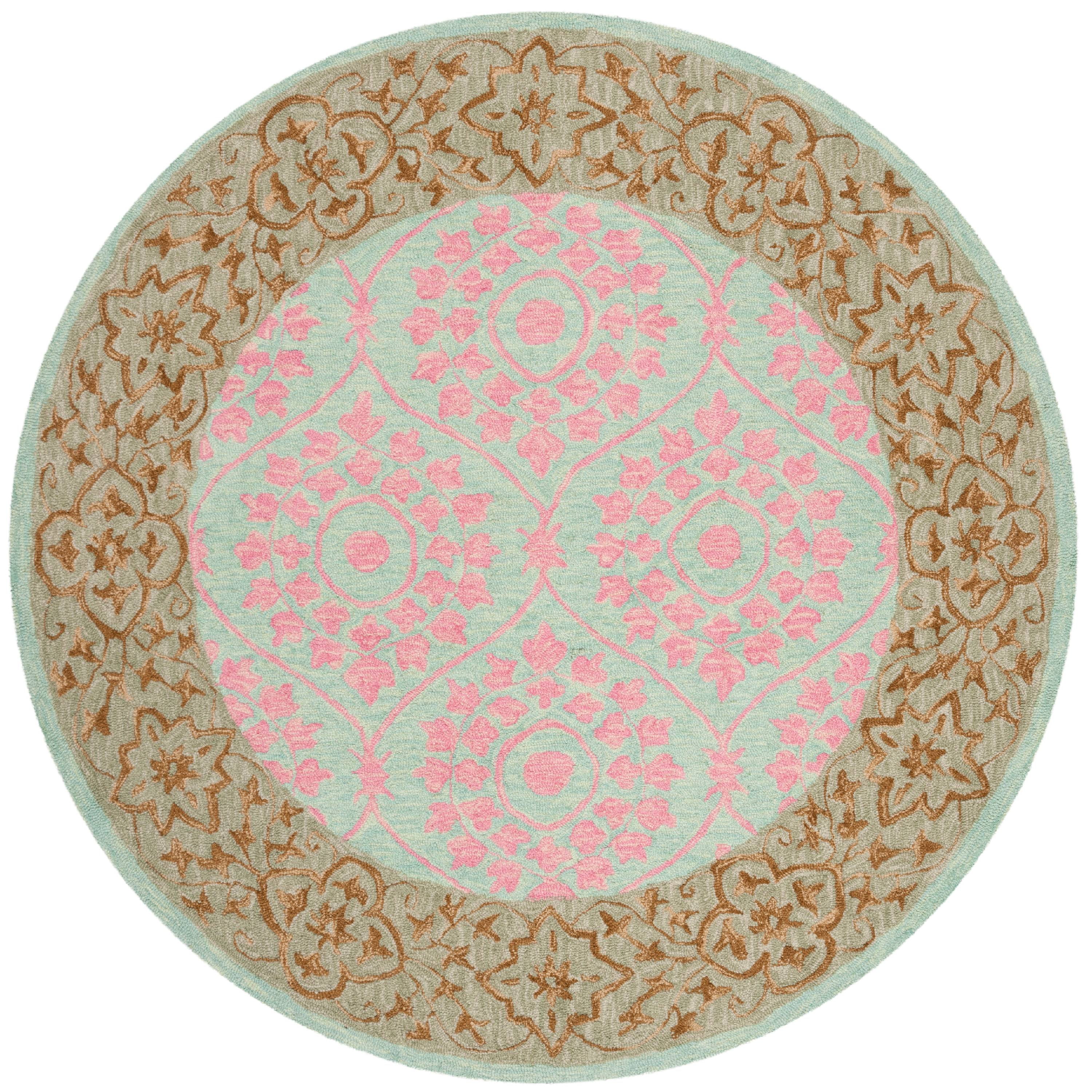 SAFAVIEH Suzani SZN103A Hand-hooked Taupe / Pink Rug