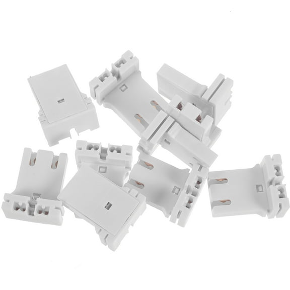 ONAPARTER 10 Pack Non- shunted Turn- Type T12 Lamp Holder U- Shaped Fluorescent Lamp Socket Holder for Fluorescent Tube Light （White）