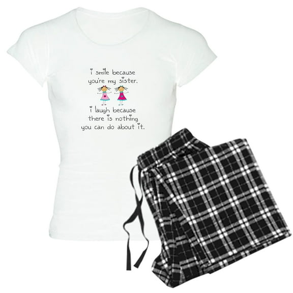 CafePress - Sister Smile Women's Light Pajamas - Women's Short Sleeve Print T-Shirt and Pants Light Cotton Pajama Set