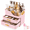 Pink, variant on Countertop Makeup Organizer with Drawers, 3 Tier Cosmetic Storage Box with Beauty Accessories Set, Vanity Bathroom Counter Dresser Skincare Display Case for Lipsticks, Beauty Palettes, White