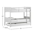 thumbnail image 2 of Hillsdale Rae Wood Twin Over Twin Bunk Bed with Trundle White, 2 of 6