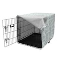 thumbnail image 3 of Neutral Color Dog Crate Cover, Repetitive Pebble Like Shapes Along Wavy Stripes Round Elements, Easy to Use Pet Kennel Cover for Dogs, 35" x 23" x 27", Pale Seafoam and White, by Ambesonne, 3 of 6
