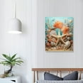 thumbnail image 3 of FUMJ Coastal Beach Canvas Wall Art Starfish Anchor Conch Picture Print on  Background Nautical Sea Theme Painting Artwork for Bathroom Bedroom Decoration Stretched and Framed Ready to Hang, 3 of 4