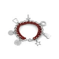 thumbnail image 2 of ELYA Jewelry Women's Faith and Love Charms Woven Leather Steel Bracelet, 2 of 4