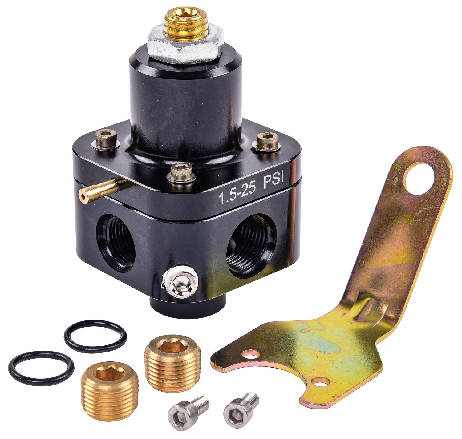 JEGS 159123 Fuel Pressure Regulator Carbureted 1.525 PSI Black
