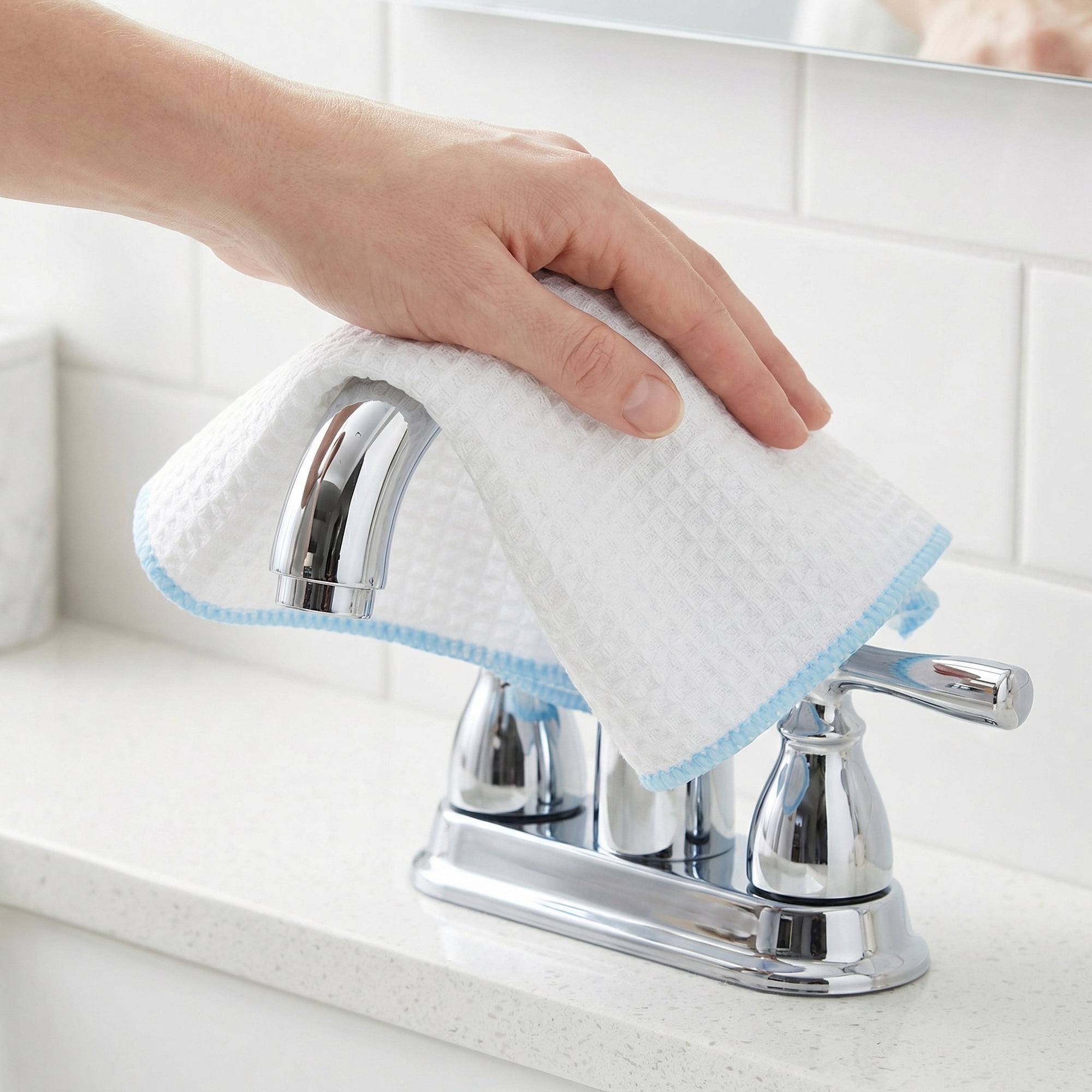 Unique Bargains Wood Fiber Kitchen Cleaning Dish Cloth 6 Pack Blue 12" x 12"