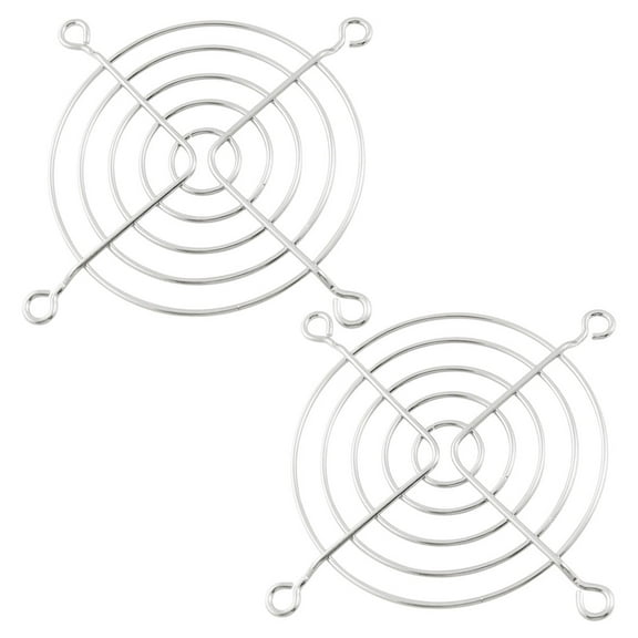 Unique Bargains Metal Wire 80mm CPU Fan Grill Guard Protector 2 Pcs for PC Computer