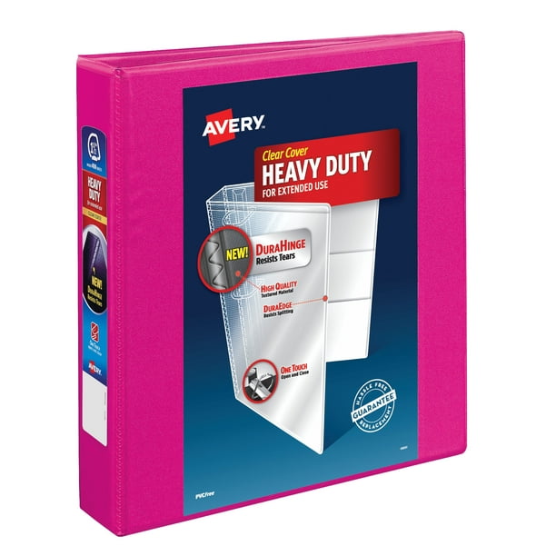 Avery HeavyDuty View 3 Ring Binder, 1.5" Slant Rings, Pink Walmart