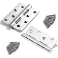thumbnail image 1 of 2 bisagras para puertas resistentes, de acero inoxidable, para puertas de madera, conectores para el hogar (blanco), 1 of 5