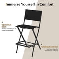 thumbnail image 3 of Canddidliike Folding Bar Stools Set of 2 Backrest Humanized Footrest, Patio Chair for Outdoor, Black, 3 of 8