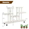 thumbnail image 2 of Costway 4-Tier Rolling Flower Rack Wood Plant Stand Casters 12 Pots Bonsai Display Shelf, 2 of 8