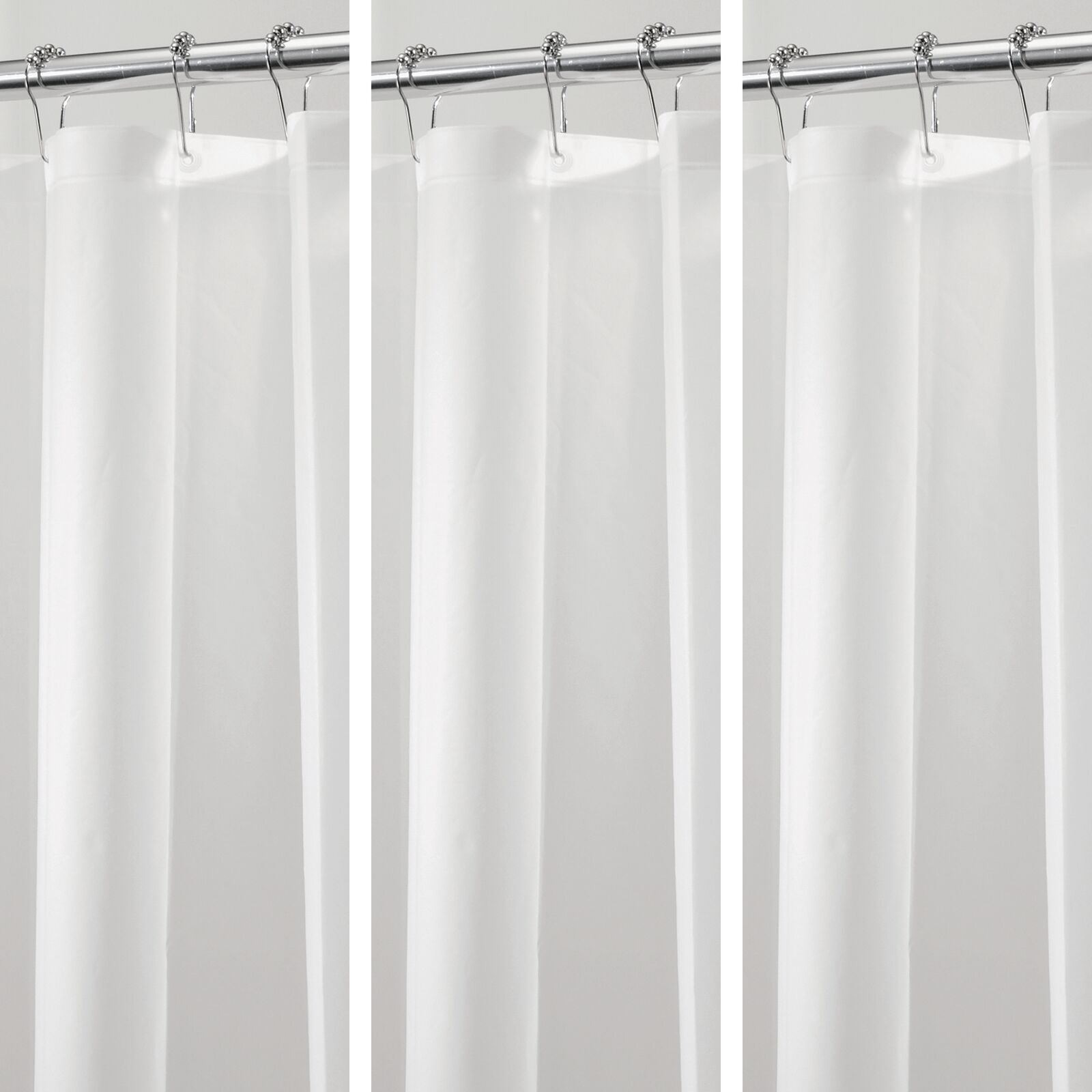 mDesign Plastic Transparent Shower Curtain Liner WaterResistant