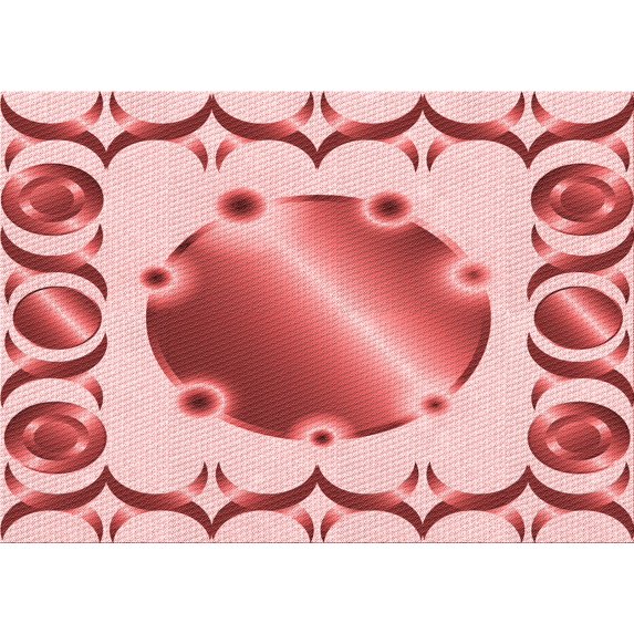 Ahgly Company Indoor Rectangle Patterned Lava Red Area Rugs, 2' x 5'