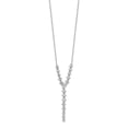 thumbnail image 2 of Diamond2Deal Collier Y-Drop Rond et Poire en Argent Sterling 925 Rhodié pour Femmes 16 Pouces, 2 of 6
