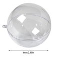 thumbnail image 3 of Bolas navideñas transparentes de acrílico huecas de plástico transparente, bolas redondas, adornos colgantes para árboles, decoraciones para el hogar, bodas y fiestas, 3 of 5