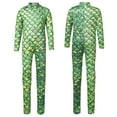 thumbnail image 3 of iiniim Kids Girls Stretchy Full Length Long Sleeve Unitard Bodysuit Leotard Fish Scale Mermaid Jumpsuit 5-12 Type G 5-6, 3 of 7