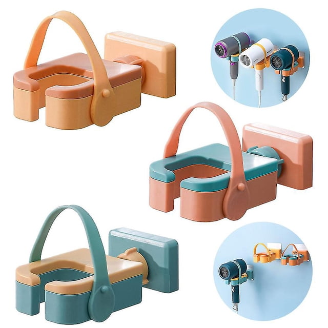 3 soportes para secador de pelo, soporte para secador de pelo sin agujeros, soporte para secador de pelo H