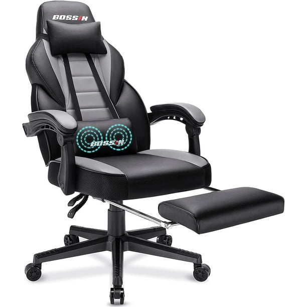 BOSSIN Racing Style Gaming Chair, 400LBS Leather Computer Desk Chair