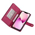 thumbnail image 5 of Allytechgroup Wallet Case for Apple iPhone 13, 9 Cards Holder + Zipper Pocket + Hand Wrist Shockproof Stand Flip Cover RFID Blocking Phone Case for Women Men, Red, 5 of 7
