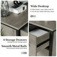 thumbnail image 5 of Slevoo 6 Drawer Dresser for Bedroom, Steeal Wood Frame, 42.1''H Grey, 5 of 9