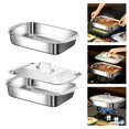 thumbnail image 2 of Practical Stainless Steel Square Food Tray Elegant Silver Serving Platter Dishwasher Safe for Kitchen Use, 2 of 20